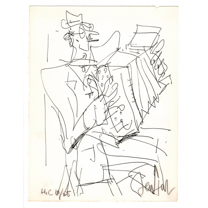 Lithograph - The Accordionist