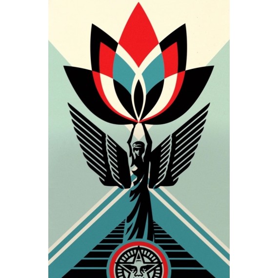 Ange et Lotus ange-et-lotus-lithograph-shepard-fairey-obey